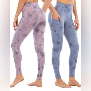 NWOT Bundle of 3 XL Tiedye Leggings: green, pink, and blue